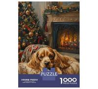 Puzzle Da 1000 Pezzi Per Adolescenti Cavalier King Charles Spaniel Christmas Painting Puzzle Per Adulti Giocattoli Fai Da Te Decorazione Per La Casa Offerta Come Regalo Per Tutta La Famiglia 70x50cm/1