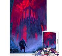 Puzzle da 1000 pezzi per adolescenti Cavaliere che affronta la cattedrale gotica oscura Giocattolo educativo Regalo divertente Giochi educativi con pezzi completamente interconnessi di forma casuale