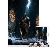 Puzzle da 1000 pezzi per adolescenti Cavaliere corazzato nella grotta ghiacciata Giocattoli antistress Regali di Babbo Natale segreto Gioco impossibile Aiuta il cervello a esercitare 38x26cm