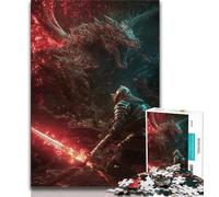 Puzzle da 1000 pezzi per adolescenti, Cavaliere del drago, giocattoli, giochi educativi, antistress, regali unici per compleanni e compleanni, 38x26cm