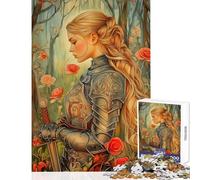 Puzzle da 1000 pezzi per adolescenti Cavaliere femmina in un roseto Gioco divertente antistress giocattolo educativo per rafforzare l'amore tra le coppie (50x75cm)