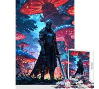 Puzzle da 1000 pezzi per adolescenti Cavaliere nella foresta incantata di funghi Giocattoli antistress Regalo per compleanni Gioco educativo Attività divertenti a casa Dimensioni 38x52cm