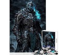 Puzzle da 1000 pezzi per adolescenti Cavaliere non morto con fiamme blu Decorazione per la casa Giocattoli Regalo di compleanno Gioco impossibile Collezione di artisti Belle arti Dimensioni 50x75cm