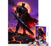 Puzzle da 1000 pezzi per adolescenti Cavaliere oscuro con spada infuocata Giocattolo Decorazione da parete Regalo di compleanno Gioco pratico Interessante Riduzione dello stress Dimensioni 50x75cm