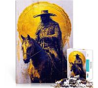 Puzzle da 1000 pezzi per adolescenti Cavaliere solitario in oro Giocattoli per l'intrattenimento in famiglia Decorazione d'arte per la casa 38x26cm