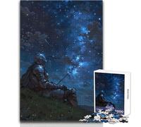 Puzzle da 1000 pezzi per adolescenti Cavaliere sotto il cielo stellato Rompicapo Giochi per famiglie Decorazione per la casa Giocattoli antistress Dimensioni 50x75cm