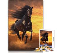 Puzzle da 1000 pezzi per adolescenti, cavalli e acquerelli, bellissimo gioco di design, migliora la memoria, regalo di compleanno, dimensioni 38x26cm