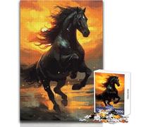 Puzzle da 1000 pezzi per adolescenti, cavalli e acquerelli, giocattolo, gioco intellettuale, migliora la memoria, regalo di compleanno, dimensioni 38x52cm