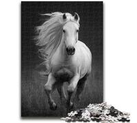 Puzzle da 1000 pezzi per adolescenti, cavallo bianco, giochi educativi, decorazione da parete, regali unici per compleanno e Natale, 38x26cm