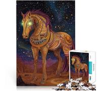 Puzzle da 1000 pezzi per adolescenti Cavallo da colorare per il giocattolo di sfida del gioco educativo Lista dei desideri con Babbo Natale 75x50cm