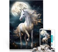 Puzzle da 1000 pezzi per adolescenti Cavallo della Luna Magica Giocattoli di gioco impegnativi Collezione di artisti, Belle arti 38x26cm