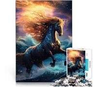 Puzzle da 1000 pezzi per adolescenti Cavallo magico dell'oceano Riduzione dello stress interessante Lista dei desideri con Babbo Natale 75x50cm
