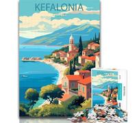 Puzzle da 1000 pezzi per adolescenti Cefalonia Grecia per adulti 1000 pezzi, gioco per famiglie antistress sfida difficile fantastici regali e giocattoli 75x50cm