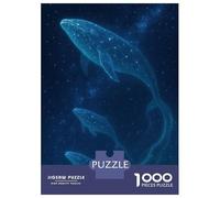 Puzzle Da 1000 Pezzi Per Adolescenti Celestial Whales in Starry Night Puzzle Per Adulti Giochi Divertenti Sfida Difficile Gioco Impegnativo Regali 38x26cm/1000pcs