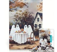 Puzzle da 1000 pezzi per adolescenti, cena a tema fantasmi, gioco pratico, passatempo ideale per le vacanze a casa, compleanno e Natale 50x75cm