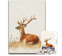 Puzzle da 1000 pezzi per adolescenti "Cerbiatto nel prato", giocattolo, gioco intellettuale, vacanze a casa, ammazzare il tempo, regali di Babbo Natale segreto, dimensioni 38x26cm