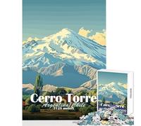 Puzzle da 1000 pezzi per adolescenti Cerro Torre Mountain giocattoli antistress regalo di compleanno gioco rompicapo con poster abbinato e foglio di quiz dimensioni 38x52cm