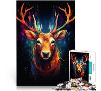 Puzzle da 1000 pezzi per adolescenti Cervo colorato dolore scuro BG Analisi e logica Ogni pezzo è unico - Gioco divertente e stimolante per tutta la famiglia 75x50cm