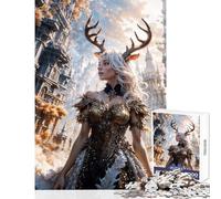 Puzzle da 1000 pezzi per adolescenti cervo incantato autunno ragazza giochi rilassanti migliora la memoria giocattolo decorativo per la casa compleanno Natale (38x52cm)