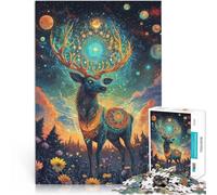 Puzzle da 1000 pezzi per adolescenti Cervo incoronato dell'Universo Rompicapo Ogni pezzo è unico - Gioco divertente e stimolante per tutta la famiglia 70x100cm