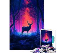Puzzle da 1000 pezzi per adolescenti cervo nella foresta mistica gioco rilassante per adulti regalo per donne compleanno e Natale (dimensioni 38x52cm)
