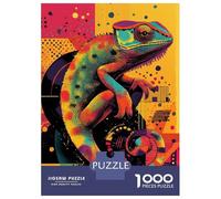Puzzle Da 1000 Pezzi Per Adolescenti Chameleon Abstract Art Trippy Chameleon Colorful Reptile Print Puzzle Per Adulti Giocattolo Decorazione Da Parete Modello Da Assemblare Ottimo Regalo Per I Gioca