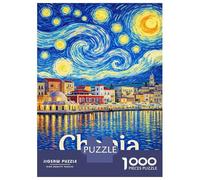 Puzzle Da 1000 Pezzi Per Adolescenti Chania Greece Starry Night Puzzle Per Adulti Gioco Pratico Assemblaggio Di Modelli Regali Unici Per Compleanni E Occasioni Speciali 52x38cm/1000pcs