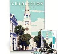 Puzzle da 1000 pezzi per adolescenti,Charleston,Carolina del Sud,viaggio,vestibilità aderente,gioco intelligente,attività per la mente,momento di relax,attività per il compleanno (38x52cm)
