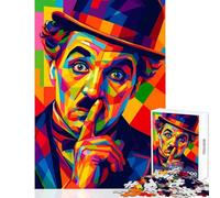 Puzzle da 1000 pezzi per adolescenti Charlie Chaplin Ritratto colorato Pop Art Giocattolo educativo Regali per donne Uomini Giochi rilassanti Interazione genitore-figlio Dimensioni 38x26cm