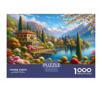 Puzzle Da 1000 Pezzi Per Adolescenti Charming Lakeside Villa with Lush Gardens Puzzle Per Adolescenti Gioco Per Famiglie Migliora La Memoria Regali Unici Per Compleanno E Natale 70x50cm/1000pcs