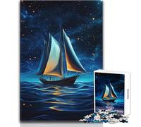 Puzzle da 1000 pezzi per adolescenti che navigano sotto le stelle, giocattoli, giochi educativi ma divertenti e divertenti, opera d'arte da regalo, dimensioni 50x75cm