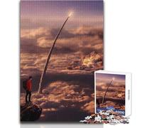 Puzzle da 1000 pezzi per adolescenti che osservano il lancio di un razzo, bellissimo gioco di design, regalo di compleanno, opera d'arte, dimensioni 38x26cm