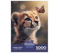 Puzzle Da 1000 Pezzi Per Adolescenti Cheetah And Butterfly Magic Puzzle Per Adulti Giochi Rilassanti Vacanza A Casa Passatempo Impegnativo Da Completare 52x38cm/1000pcs