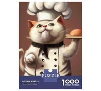 Puzzle Da 1000 Pezzi Per Adolescenti Chef Cat Puzzle Per Adulti Gioco Pratico Vacanza A Casa Passa Il Tempo Aiuta Ad Allenare Il Cervello 52x38cm/1000pcs
