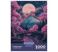 Puzzle Da 1000 Pezzi Per Adolescenti Cherry Blossom Moonlit Bridge Scene Puzzle Per Adulti Giochi Rilassanti Vacanza A Casa Passatempo Impegnativo Da Completare 38x26cm/1000pcs