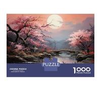 Puzzle Da 1000 Pezzi Per Adolescenti Cherry Blossom Moonlit Landscape Puzzle Per Adulti Giochi Rilassanti Taglio Di Precisione Regali Unici Per Compleanni E Occasioni Speciali 70x50cm/1000pcs