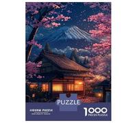 Puzzle Da 1000 Pezzi Per Adolescenti Cherry Blossom Night at Mount Fuji-1 Puzzle Per Adolescenti Gioco Pratico Un'opera D'arte Regali Unici Per Compleanno E Natale 52x38cm/1000pcs