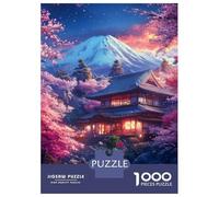 Puzzle Da 1000 Pezzi Per Adolescenti Cherry Blossom Temple-9 Puzzle Per Adulti Giocattolo Decorazione Da Parete Analisi E Logica Aiutano L'esercizio Del Cervello 38x26cm/1000pcs