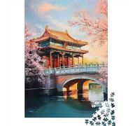 Puzzle Da 1000 Pezzi Per Adolescenti Cherry Blossom Temple Reflections Puzzle Per Adulti Giochi Divertenti Migliora La Memoria Regali Unici Per Compleanni E Occasioni Speciali 38x26cm/1000pcs