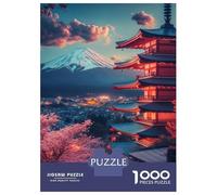 Puzzle Da 1000 Pezzi Per Adolescenti Cherry Blossoms And Mount Fuji at Dusk Puzzle Per Adolescenti Giochi Rilassanti Corsa Di Velocità Manuale Aiuta Ad Allenare Il Cervello 52x38cm/1000pcs