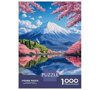 Puzzle Da 1000 Pezzi Per Adolescenti Cherry Blossoms at Fuji Puzzle Per Adolescenti Giochi Rilassanti Decorazione Perfetta Gioco Stimolante Regali 52x38cm/1000pcs