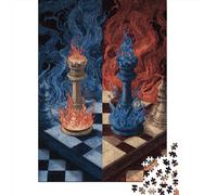 Puzzle Da 1000 Pezzi Per Adolescenti Chess Battle Fire Vs. Ice Puzzle Per Adulti Giochi Per Famiglie Regali Per Donne Regali Di Natale E Compleanno 38x26cm/1000pcs