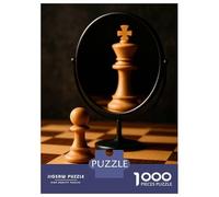 Puzzle Da 1000 Pezzi Per Adolescenti Chess Pawn King Reflection Puzzle Per Adulti Fai Da Te Giocattoli Sfida Difficile Regali Per Amici E Familiari 38x26cm/1000pcs