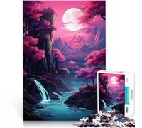 Puzzle da 1000 pezzi per adolescenti Chiaro di luna dei fiori di ciliegio Difficile Duro Ogni pezzo è unico - Gioco divertente e stimolante per tutta la famiglia 26x38cm