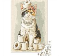 Puzzle Da 1000 Pezzi Per Adolescenti Chic Cat with Pearl Necklace Puzzle Per Adulti Giochi Rilassanti Decorazione Per La Casa Regali Di Compleanno E Unici 38x26cm/1000pcs