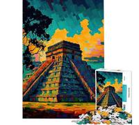 Puzzle da 1000 pezzi per adolescenti Chichen Itza puzzle per adulti gioco per famiglie divertente e spiritoso attività da fare a casa (dimensioni 38x52cm)