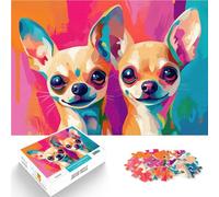 Puzzle da 1000 pezzi per adolescenti Chihuahua gemelli nella Pop Art Rompicapo Decorazione murale Regali unici per compleanno e Natale 75x50cm
