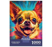 Puzzle Da 1000 Pezzi Per Adolescenti Chihuahua Hippie Puzzle Per Adulti Gioco Pratico Assemblaggio Di Modelli Per Compleanno, Natale 52x38cm/1000pcs