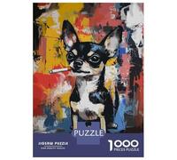 Puzzle Da 1000 Pezzi Per Adolescenti Chihuahua Smoking Puzzle Per Adulti Gioco Pratico Taglio Di Precisione Ottimo Regalo Per I Giocatori 52x38cm/1000pcs