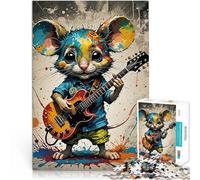 Puzzle da 1000 pezzi per adolescenti chitarra del topo Difficile da completare ma divertente e umoristico Migliorare la memoria 38x26cm